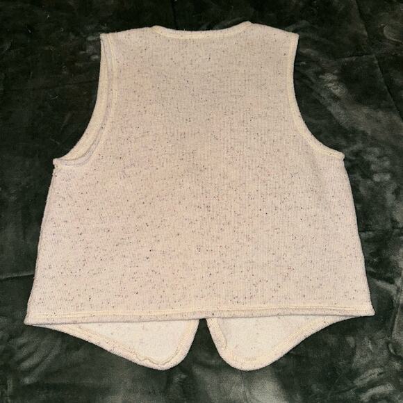 Vintage Invisible Ink Sweater Vest Large Cream/Beige Embroidered Fall Festive - Picture 2 of 7